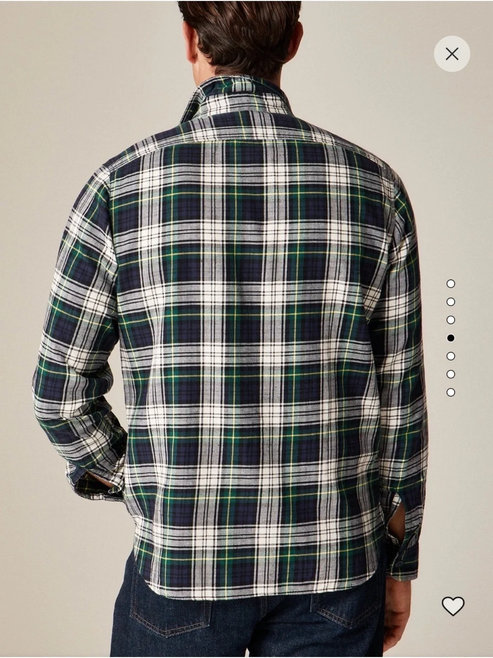 J. Crew Navy, Green and White Plaid Button-Down Shirt